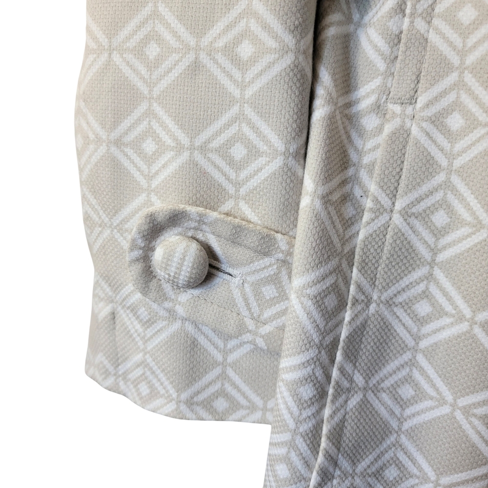 Womens Hip Length Trench Coat Diamond Pattern Banana Republic Size M - Picture 4 of 12